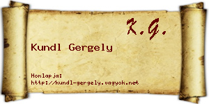 Kundl Gergely névjegykártya